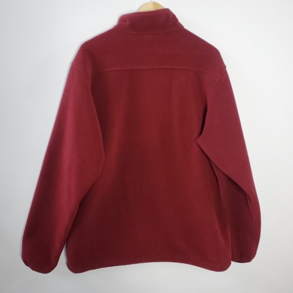 LL Bean Maroon 1/2 zip pull over fleece sweatshirt Size Large Tall - Picture 7 of 10